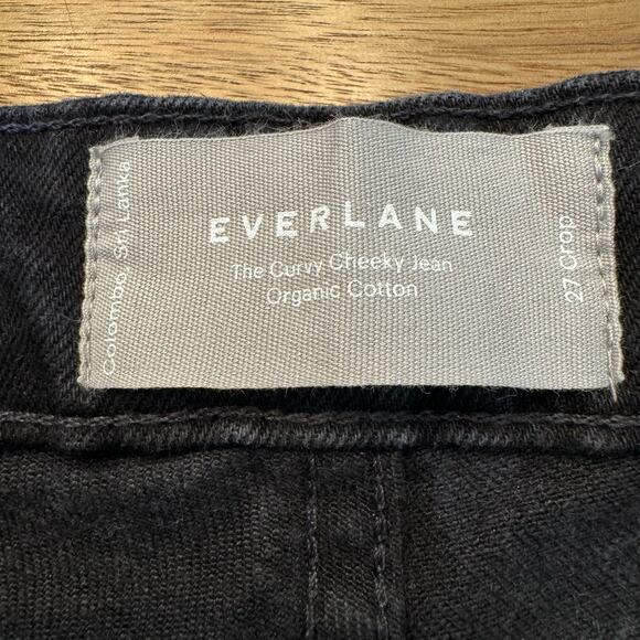 Everlane The Curvy Cheeky Jean Size 27 Crop Black Denim - Picture 6 of 16